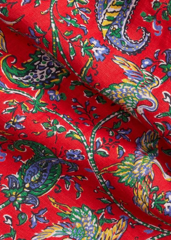 Mænd Ralph Lauren paisley linned camp skjorte Z426B1332