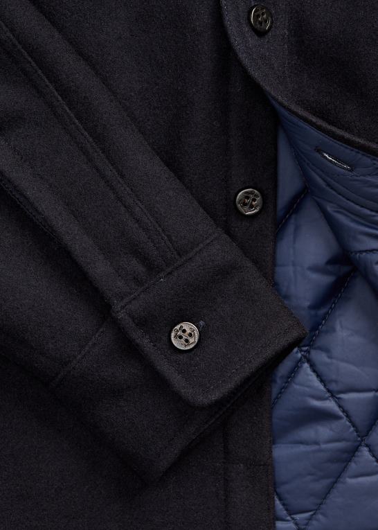 Marine blå Mænd Ralph Lauren quiltet uld melton overshirt Z426B1794
