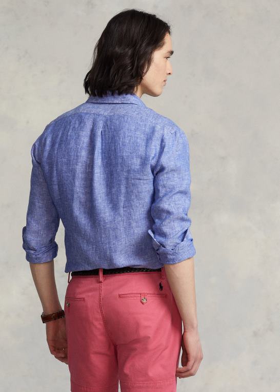 arv royal Mænd Ralph Lauren custom fit linned chambray skjorte Z426B963