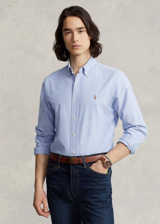 blå Mænd Ralph Lauren den ikoniske oxford skjorte - alle passer Z426B8370