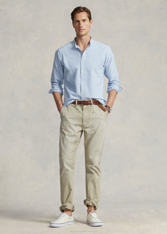 blå Mænd Ralph Lauren klassisk pasform oxford skjorte Z426B761