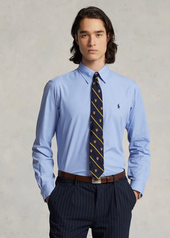 blå Mænd Ralph Lauren klassisk pasform performance twill skjorte Z426B93
