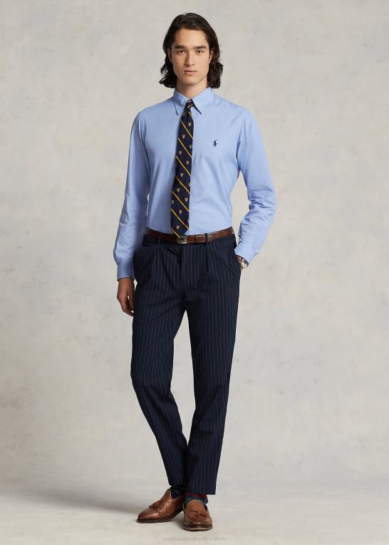 blå Mænd Ralph Lauren klassisk pasform performance twill skjorte Z426B93