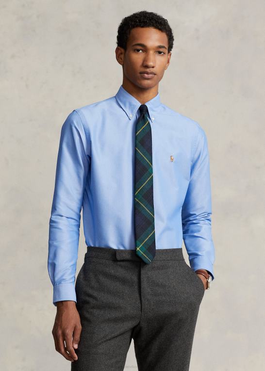 blå Mænd Ralph Lauren klassisk pasform ydeevne oxford skjorte Z426B790