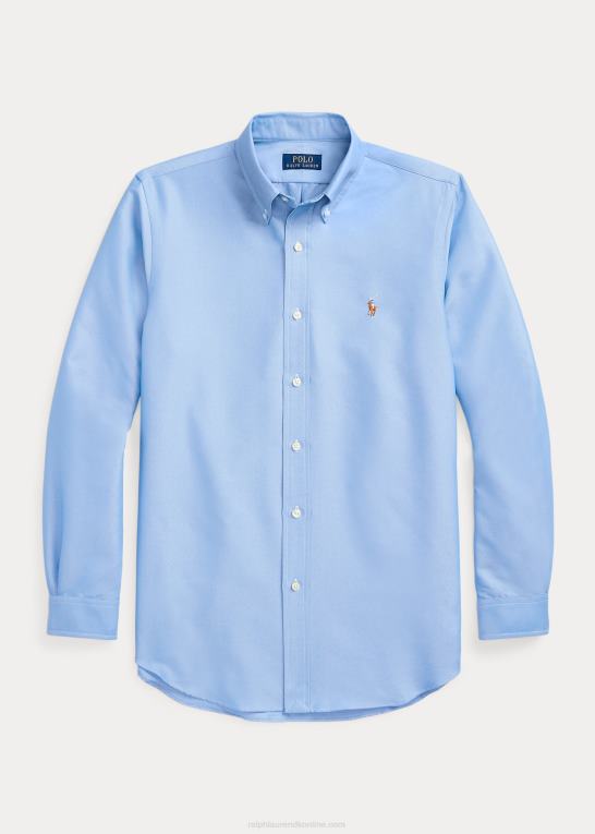 blå Mænd Ralph Lauren klassisk pasform ydeevne oxford skjorte Z426B790