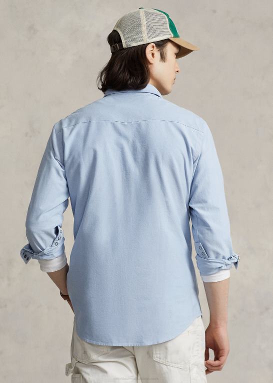 blå Mænd Ralph Lauren oxford western skjorte Z426B458