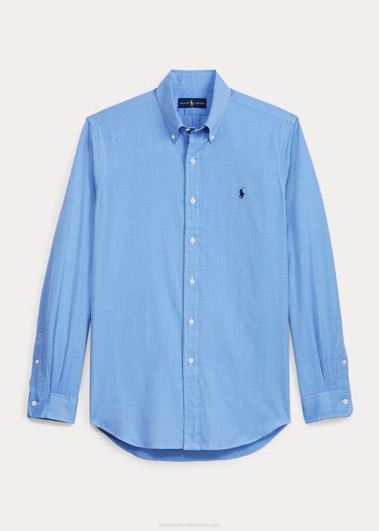 blå Mænd Ralph Lauren poplinskjorte i klassisk pasform Z426B8648