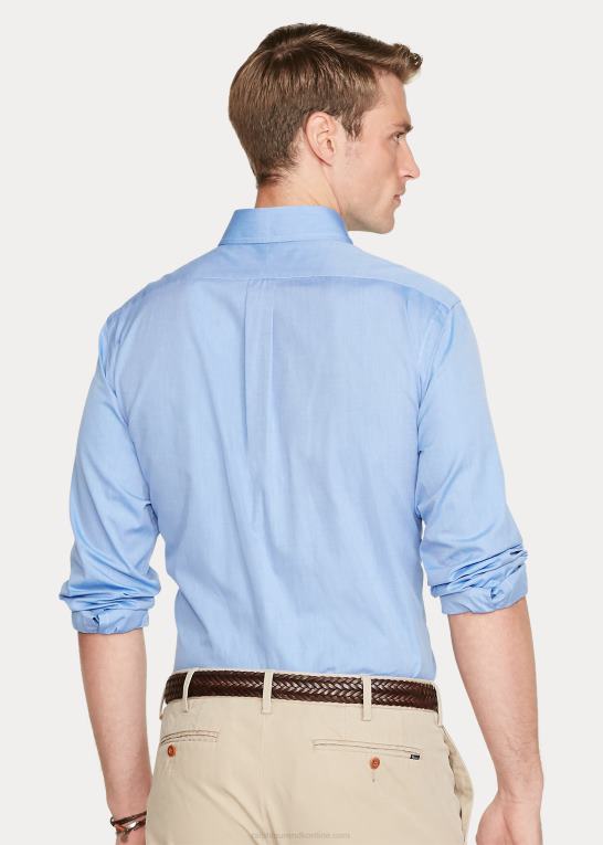 blå Mænd Ralph Lauren poplinskjorte i klassisk pasform Z426B8648