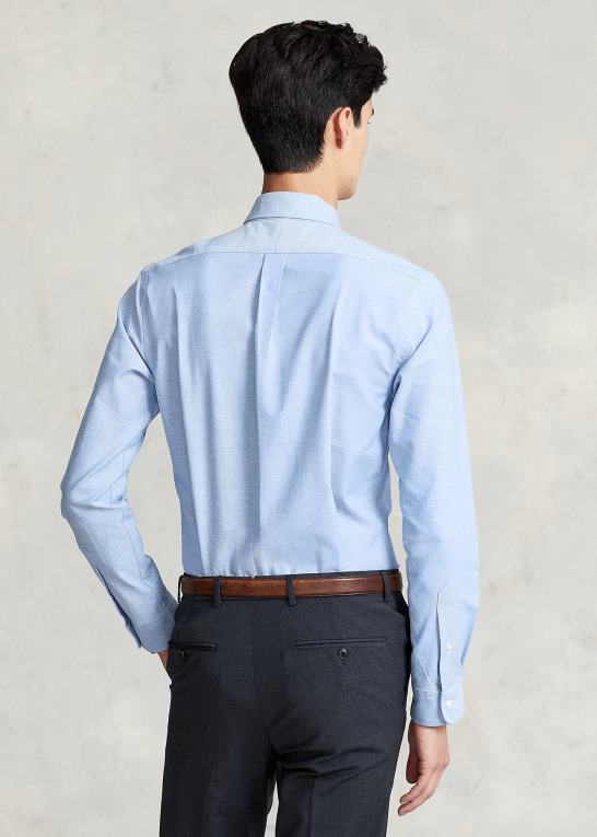 blå Mænd Ralph Lauren slim fit stretch oxford skjorte Z426B606
