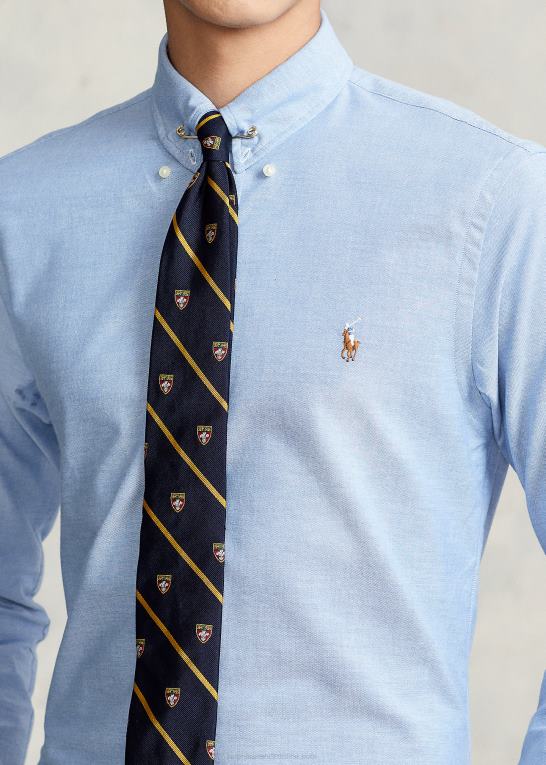 blå Mænd Ralph Lauren slim fit stretch oxford skjorte Z426B606