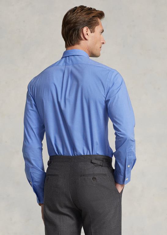 blå Mænd Ralph Lauren stræk poplin skjorte - alle passer Z426B367