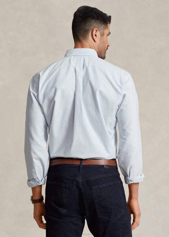 blå Mænd Ralph Lauren stribet oxford skjorte Z426B1840