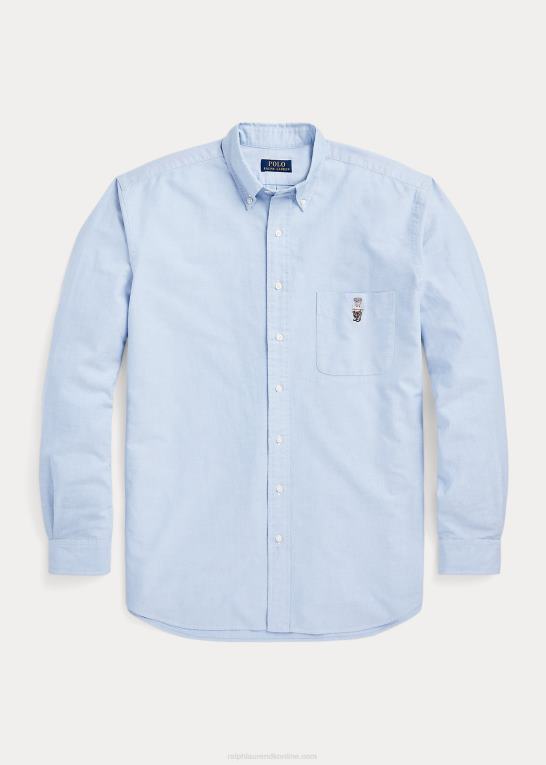 blå forårsbjørn Mænd Ralph Lauren polo bear oxford skjorte Z426B1568