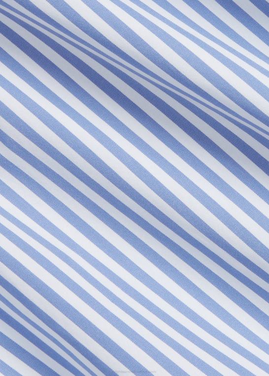 blå funshirt Mænd Ralph Lauren custom fit stribet poplin sjov skjorte Z426B1098
