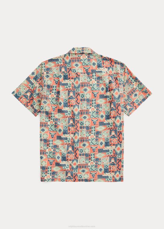 blågrøn/multi Mænd Ralph Lauren print vævet lejrskjorte Z426B1774