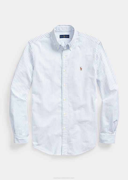 blå/hvid Mænd Ralph Lauren klassisk pasform stribet oxford skjorte Z426B8477