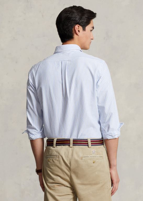 blå/hvid Mænd Ralph Lauren klassisk pasform stribet oxford skjorte Z426B8477