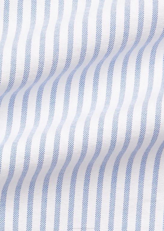 blå/hvid Mænd Ralph Lauren klassisk pasform stribet oxford skjorte Z426B8477