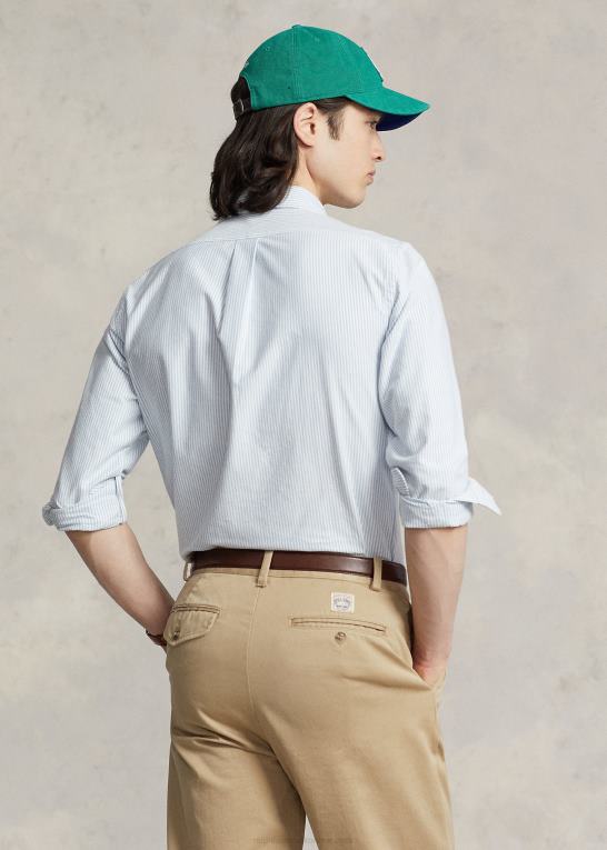 blå/hvid Mænd Ralph Lauren klassisk pasform stribet oxford skjorte Z426B8587