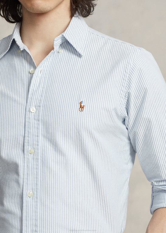 blå/hvid Mænd Ralph Lauren klassisk pasform stribet oxford skjorte Z426B8587
