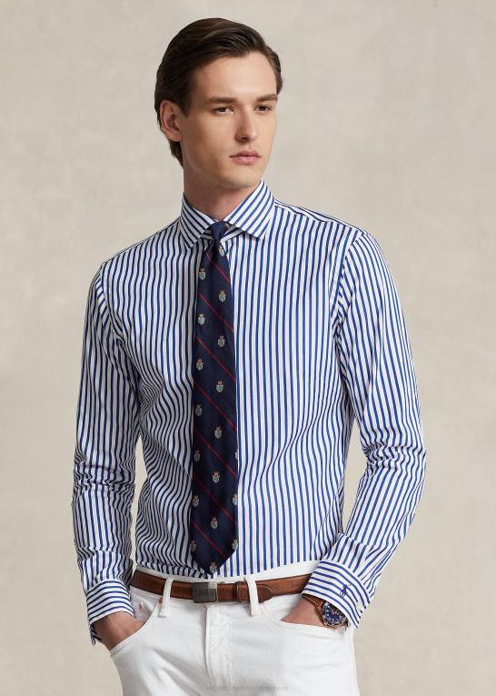 blå/hvid Mænd Ralph Lauren regent custom fit stribet poplin skjorte Z426B91