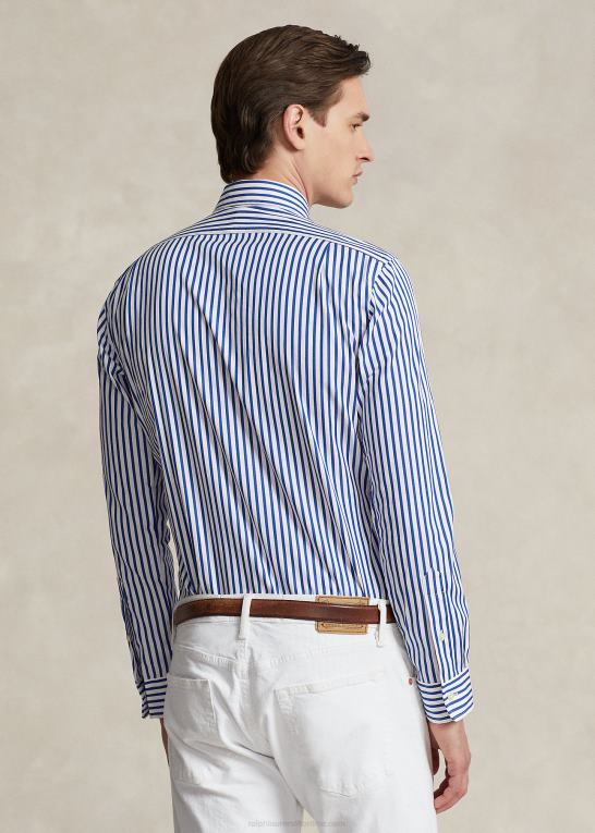 blå/hvid Mænd Ralph Lauren regent custom fit stribet poplin skjorte Z426B91