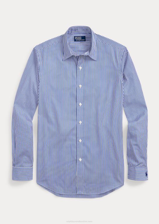 blå/hvid Mænd Ralph Lauren stribet poplin skjorte i specialdesign Z426B8613