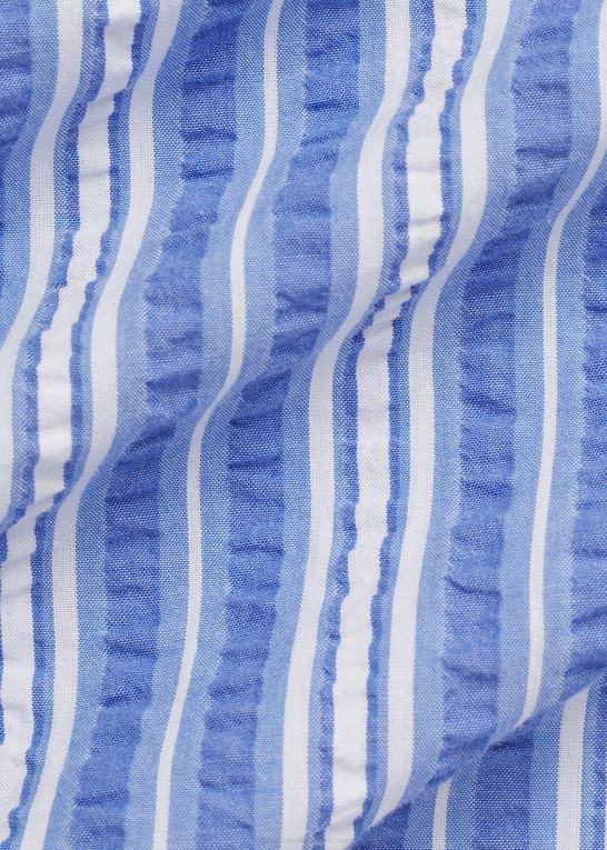 blå/hvid Mænd Ralph Lauren stribet seersucker skjorte Z426B1476