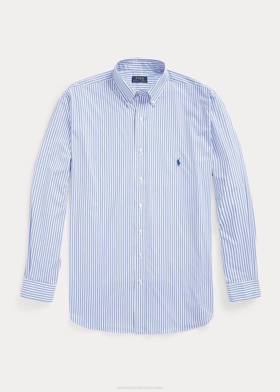 blå/hvid Mænd Ralph Lauren ydeevne twill skjorte Z426B1681
