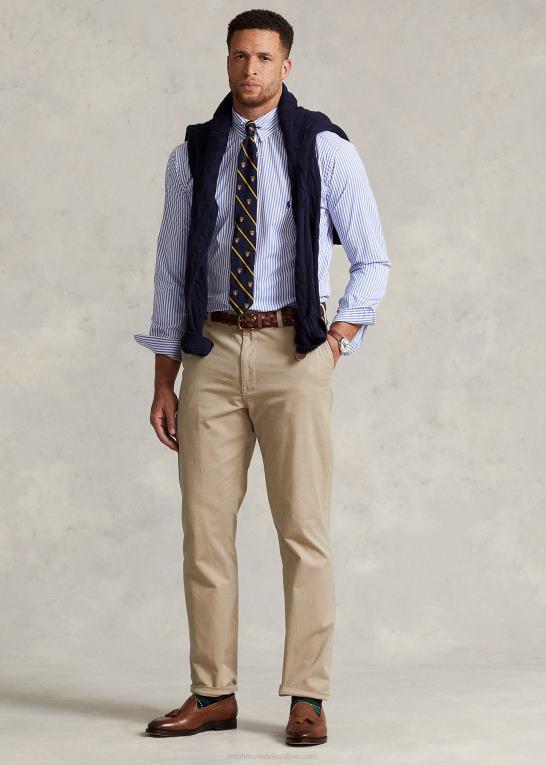 blå/hvid Mænd Ralph Lauren ydeevne twill skjorte Z426B1681