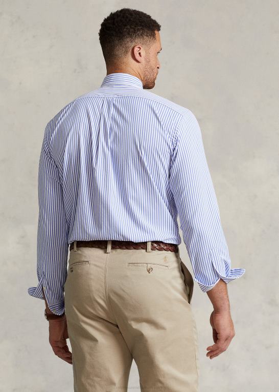blå/hvid Mænd Ralph Lauren ydeevne twill skjorte Z426B1681