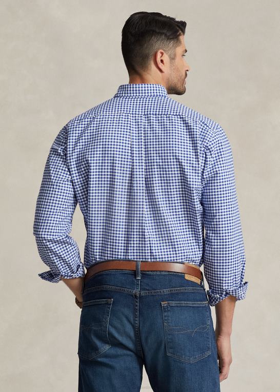 blå/hvid gingham Mænd Ralph Lauren gingham oxford skjorte Z426B1839