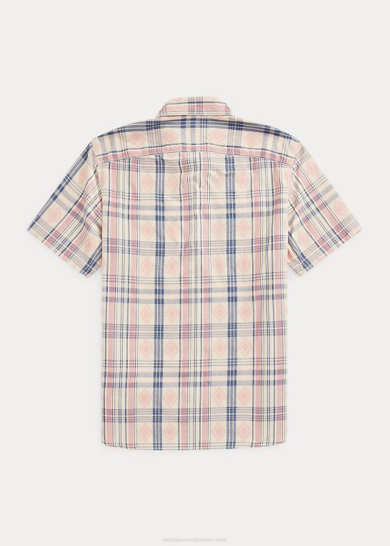 blå/multi Mænd Ralph Lauren jacquard madras arbejdsskjorte Z426B1733