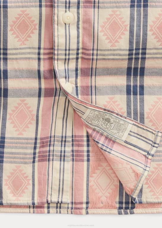 blå/multi Mænd Ralph Lauren jacquard madras arbejdsskjorte Z426B1733