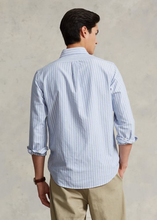 blå multi/hvid Mænd Ralph Lauren klassisk pasform stribet oxford skjorte Z426B8416