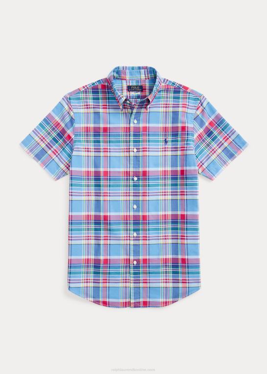 blå/rød multi Mænd Ralph Lauren klassisk pasform plaid oxford skjorte Z426B1081