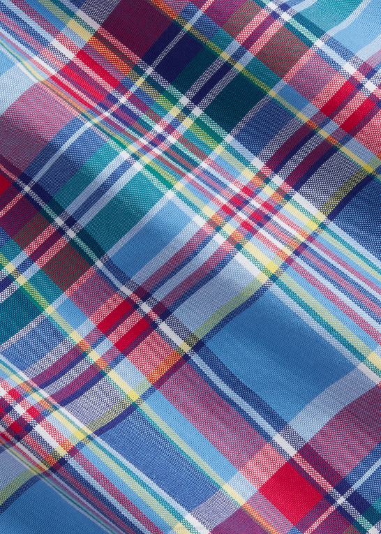blå/rød multi Mænd Ralph Lauren klassisk pasform plaid oxford skjorte Z426B1081