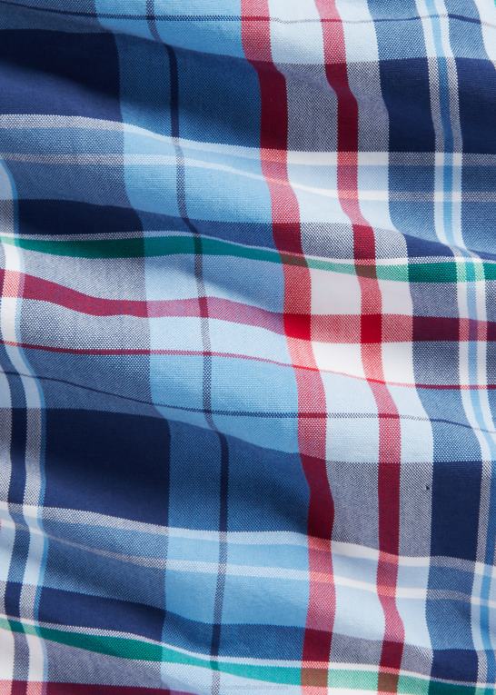 blå/rød multi Mænd Ralph Lauren klassisk pasform plaid oxford skjorte Z426B1137
