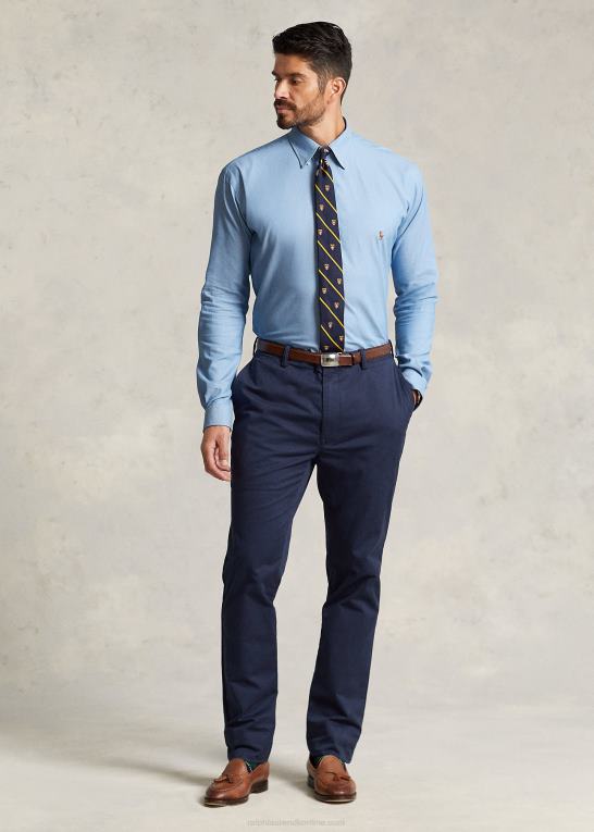 bsr blå Mænd Ralph Lauren ydeevne stretch oxford skjorte Z426B1445