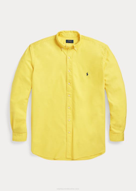 citronknus Mænd Ralph Lauren beklædningsfarvet oxford skjorte Z426B1518