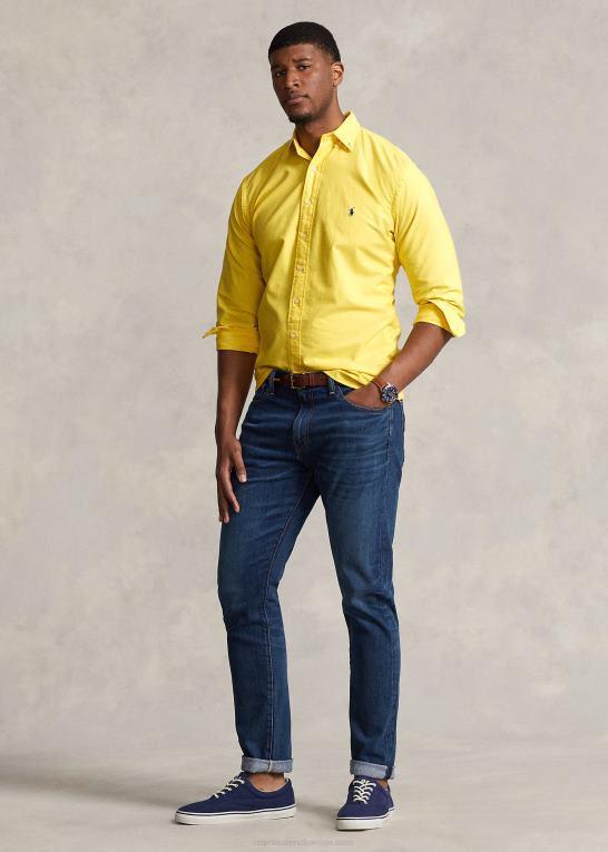 citronknus Mænd Ralph Lauren beklædningsfarvet oxford skjorte Z426B1518
