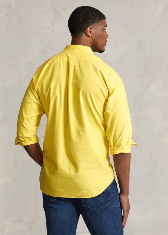 citronknus Mænd Ralph Lauren beklædningsfarvet oxford skjorte Z426B1518