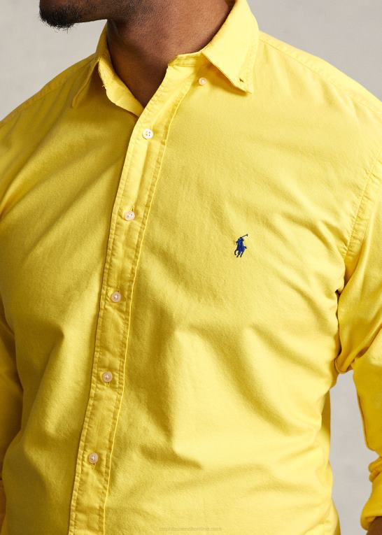 citronknus Mænd Ralph Lauren beklædningsfarvet oxford skjorte Z426B1518