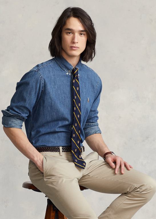 denim Mænd Ralph Lauren denimskjorte i klassisk pasform Z426B647
