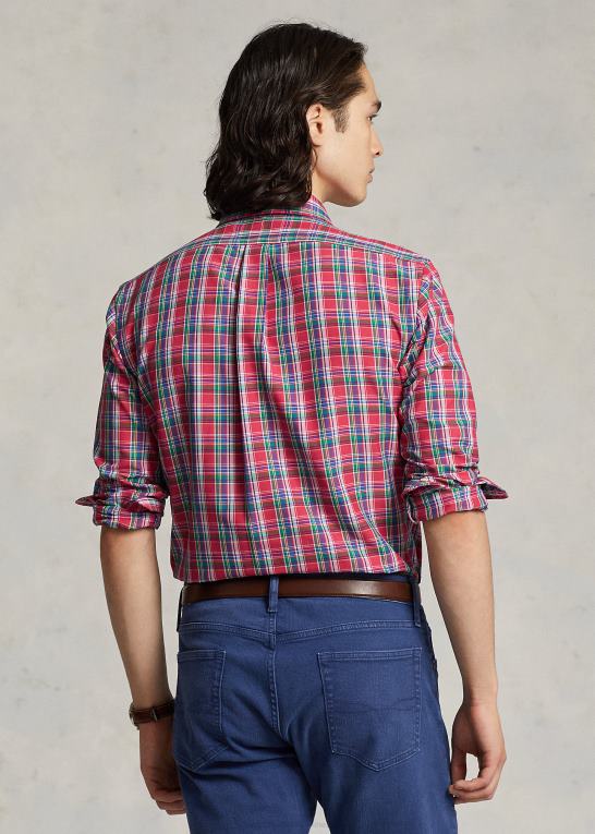 dyb pink/royal multi Mænd Ralph Lauren klassisk pasform plaid præstationsskjorte Z426B8668