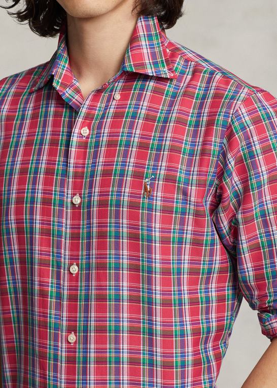 dyb pink/royal multi Mænd Ralph Lauren klassisk pasform plaid præstationsskjorte Z426B8668