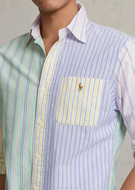 fancy stribet funshirt Mænd Ralph Lauren klassisk pasform stribet oxford sjov skjorte Z426B928