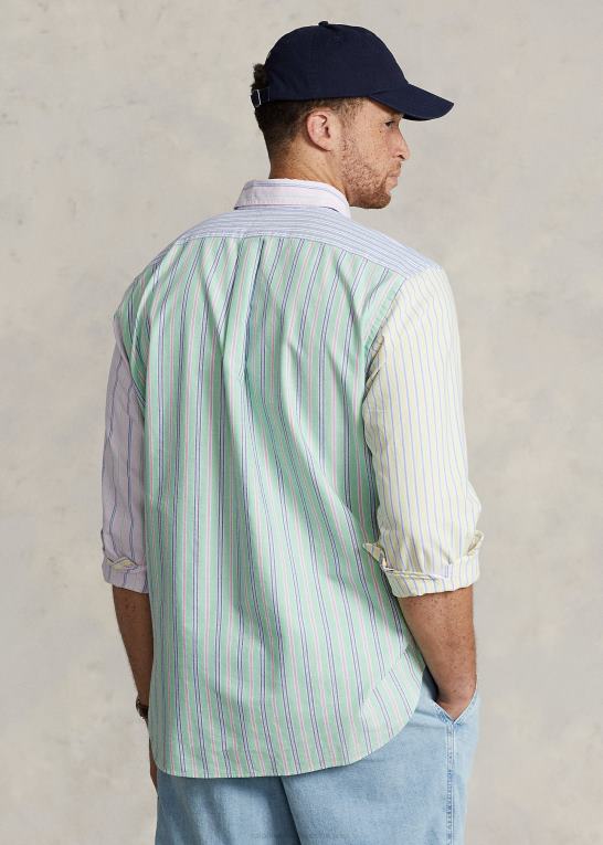 fancy stribet funshirt Mænd Ralph Lauren stribet oxford sjov skjorte Z426B1510
