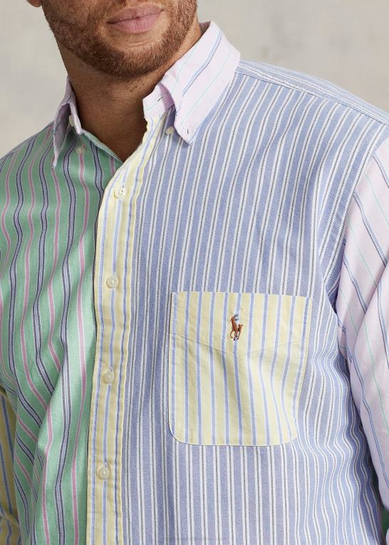 fancy stribet funshirt Mænd Ralph Lauren stribet oxford sjov skjorte Z426B1510