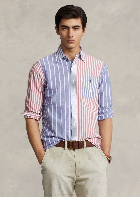 funshirt Mænd Ralph Lauren klassisk pasform stribet oxford sjov skjorte Z426B929